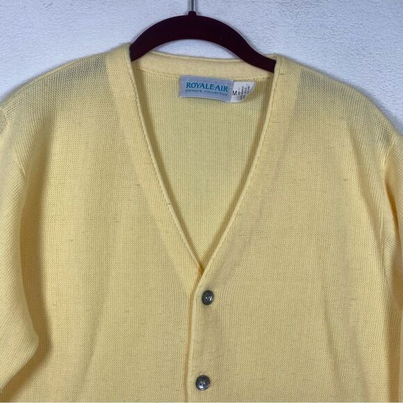 Royale-Air Vintage Yellow Cardigan Sweater Size Medium - Picture 6 of 12
